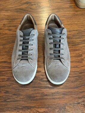 Gianvito Rossi Milan Men's Suede Casual Sneakers in Gray Sz 46/13